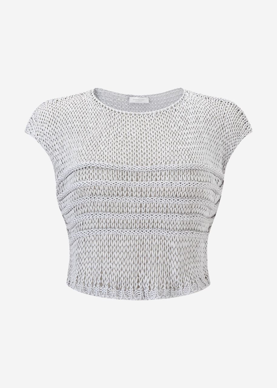 Chunky crop sweater - light gray