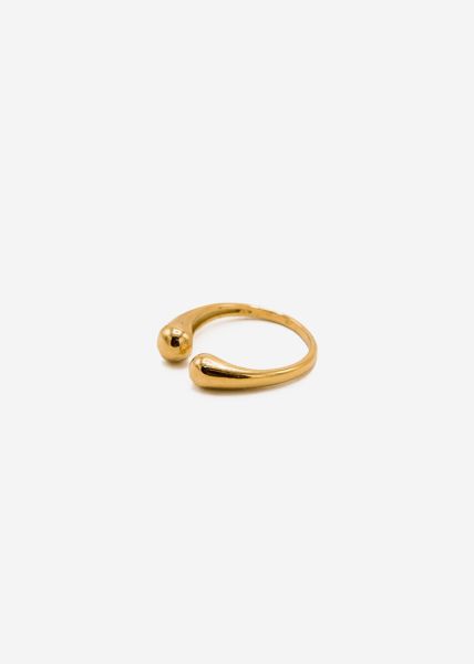Ring with 2 balls, gold