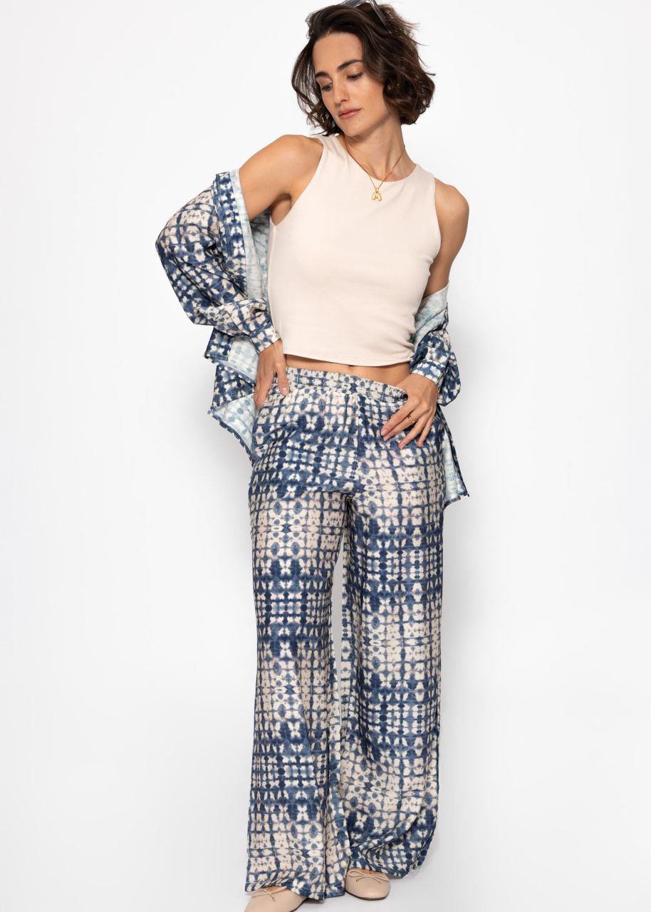 Slip-on trousers with print - blue