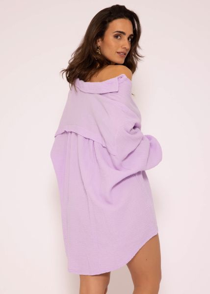 Muslin blouse oversize, lilac