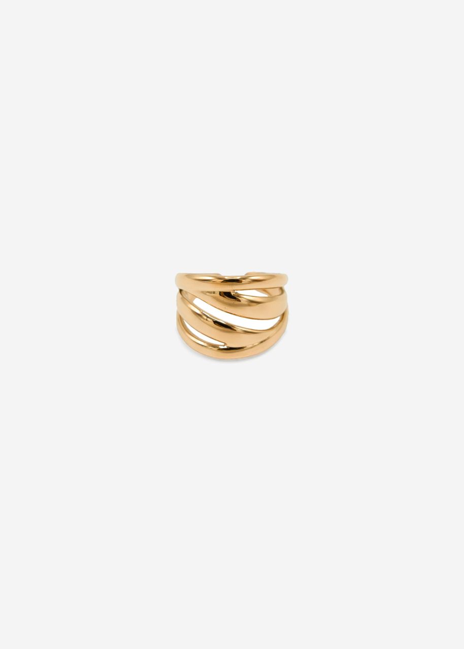 Wide, intertwined ring - gold