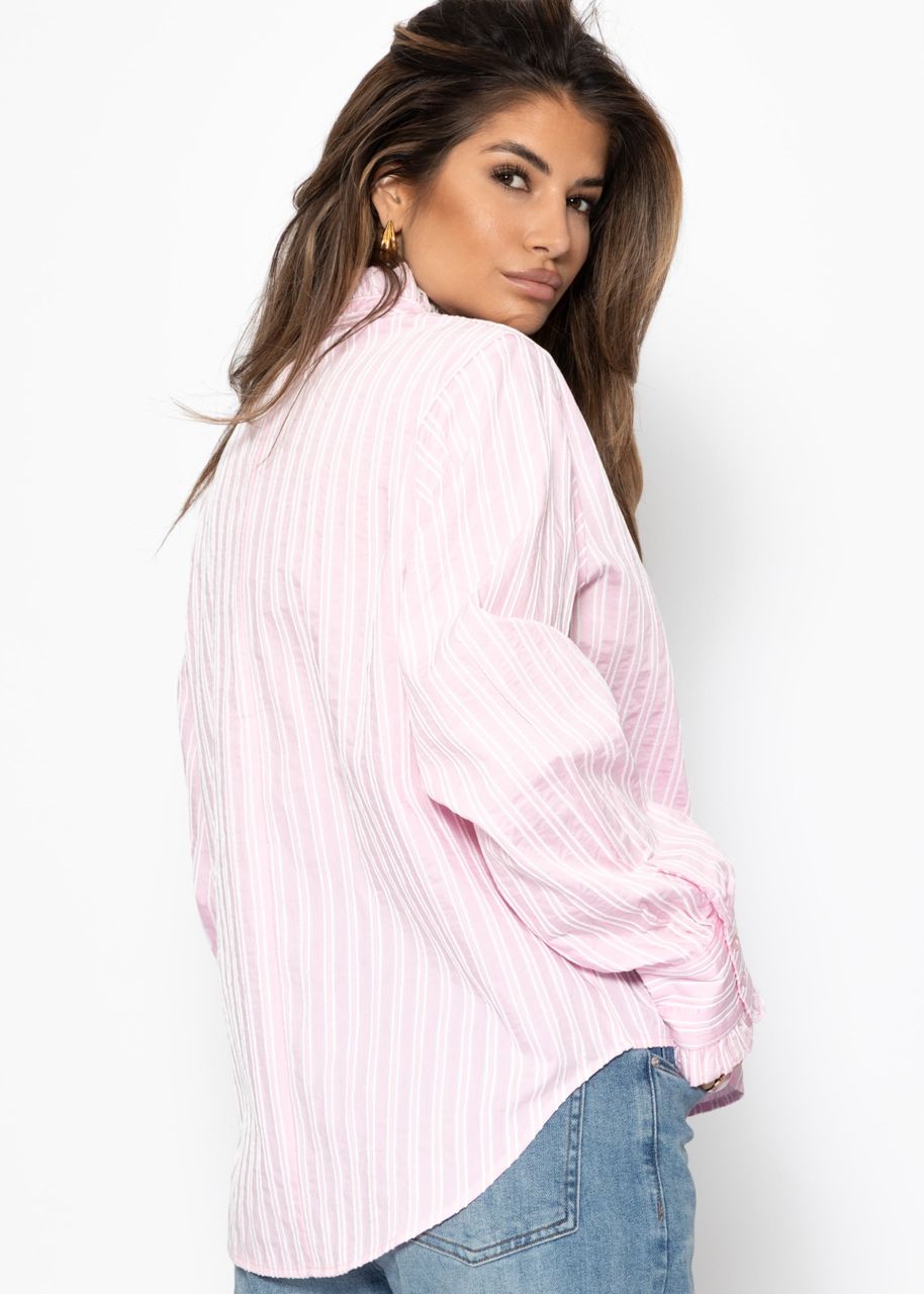 Bluse mit Rüschen - rosa