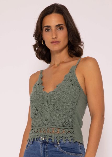 Lace top, green