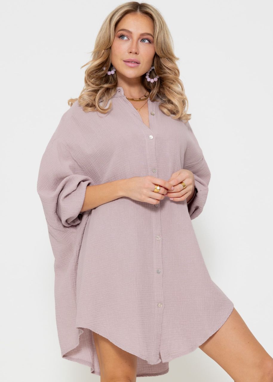 Muslin blouse oversize, powder pink