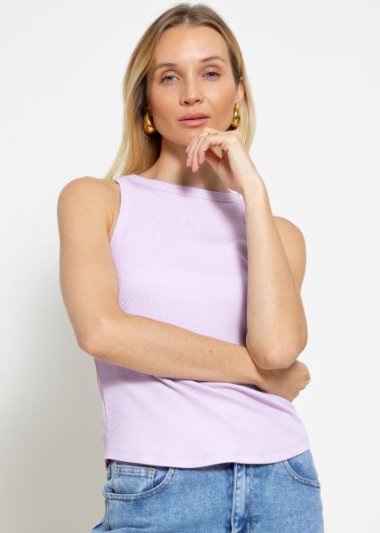 Tank top with embroidery - lilac