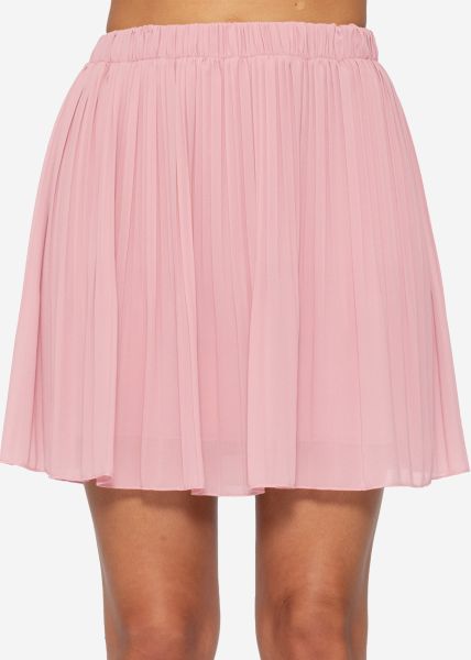 Pleated chiffon skirt, rose