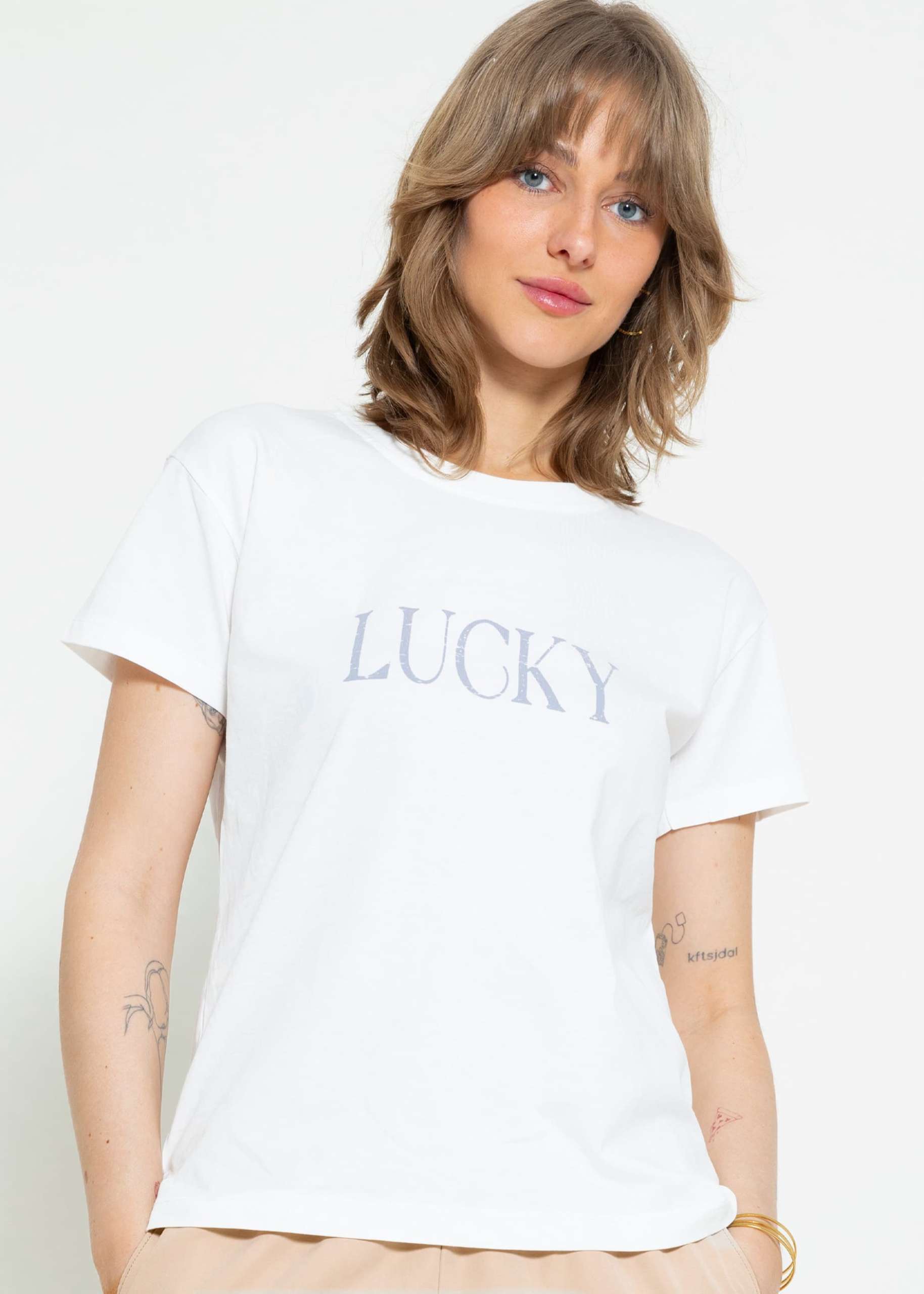 T-Shirt LUCKY, offwhite