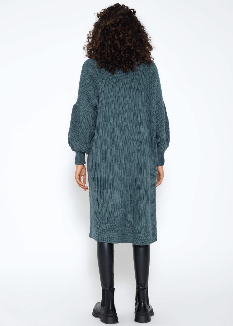 Maxi Cardigan with pockets - petrol green