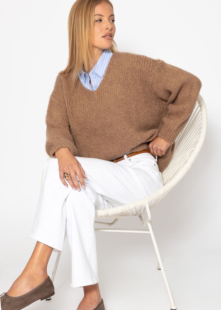Blouse insert, striped - blue