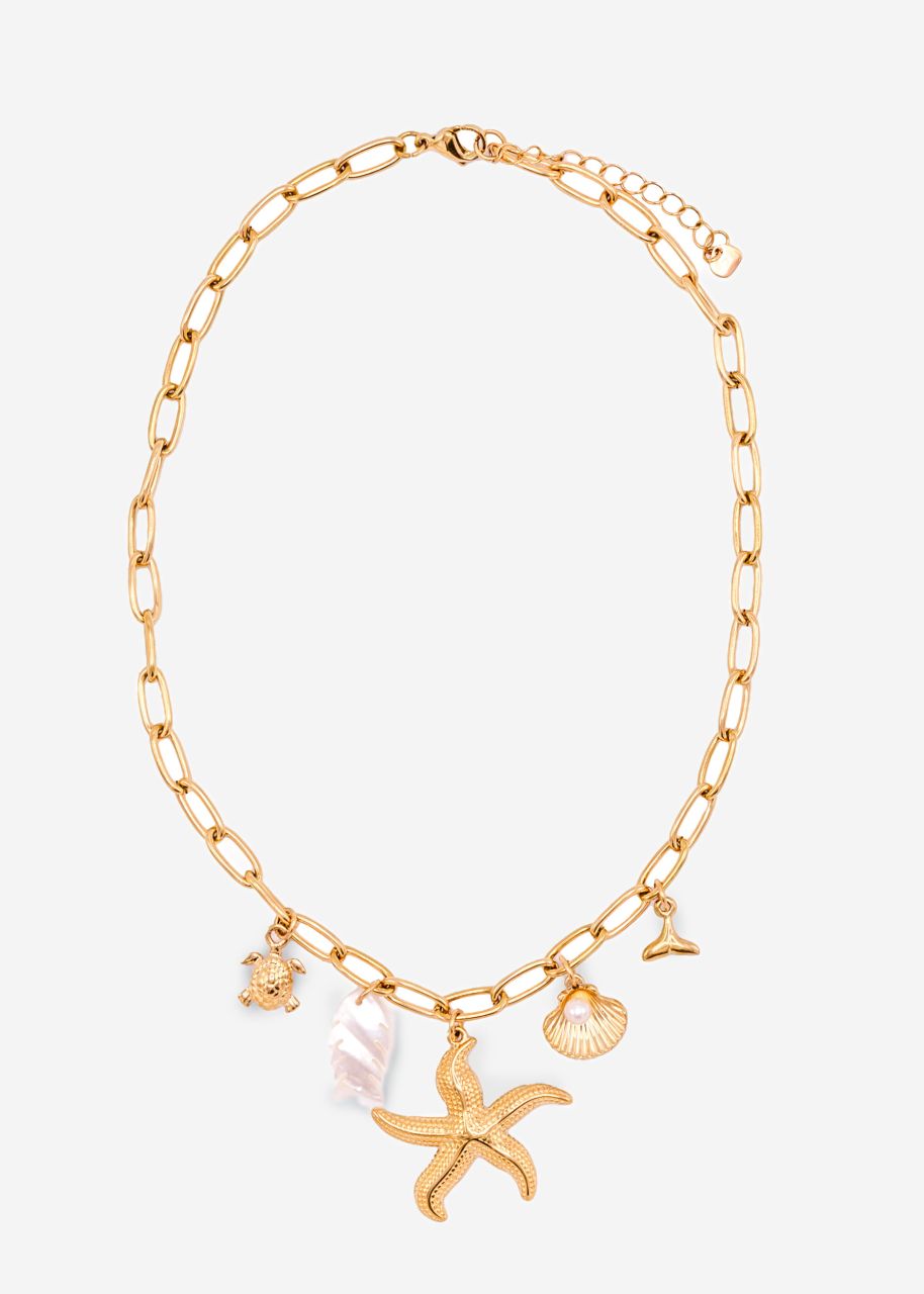 Necklace with nautical charms - gold