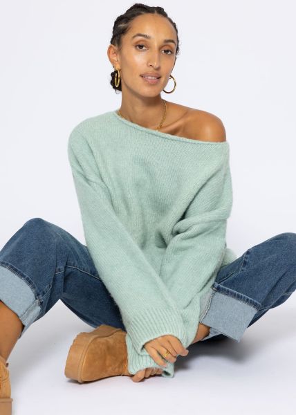 Oversize sweater - aqua green