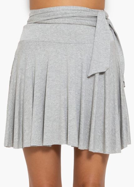 Mini jersey slip skirt, light gray