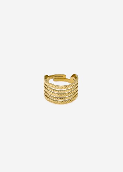 Filigree ring with 5 bars, gold
