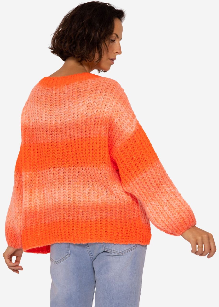 Knitted jumper with colour gradient, orange
