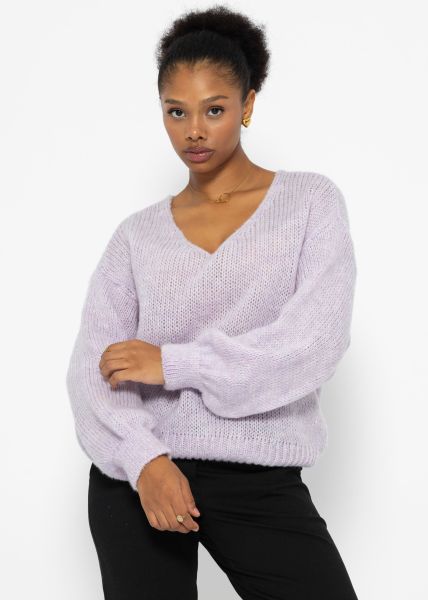 V-neck jumper - lilac