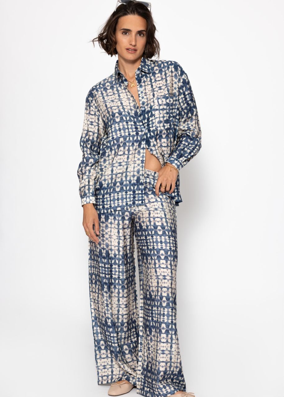 Slip-on trousers with print - blue