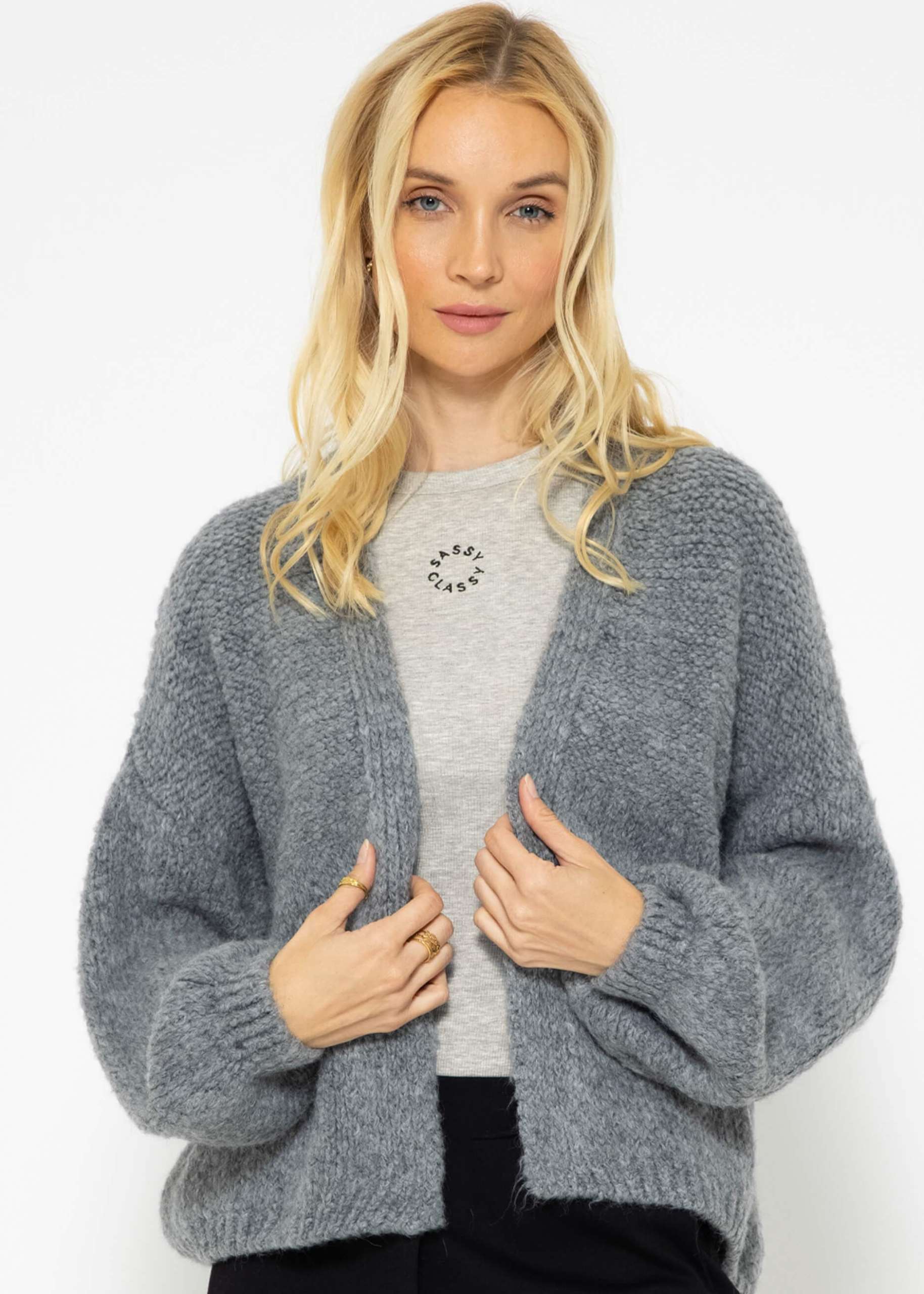 Fluffy cardigan - grey