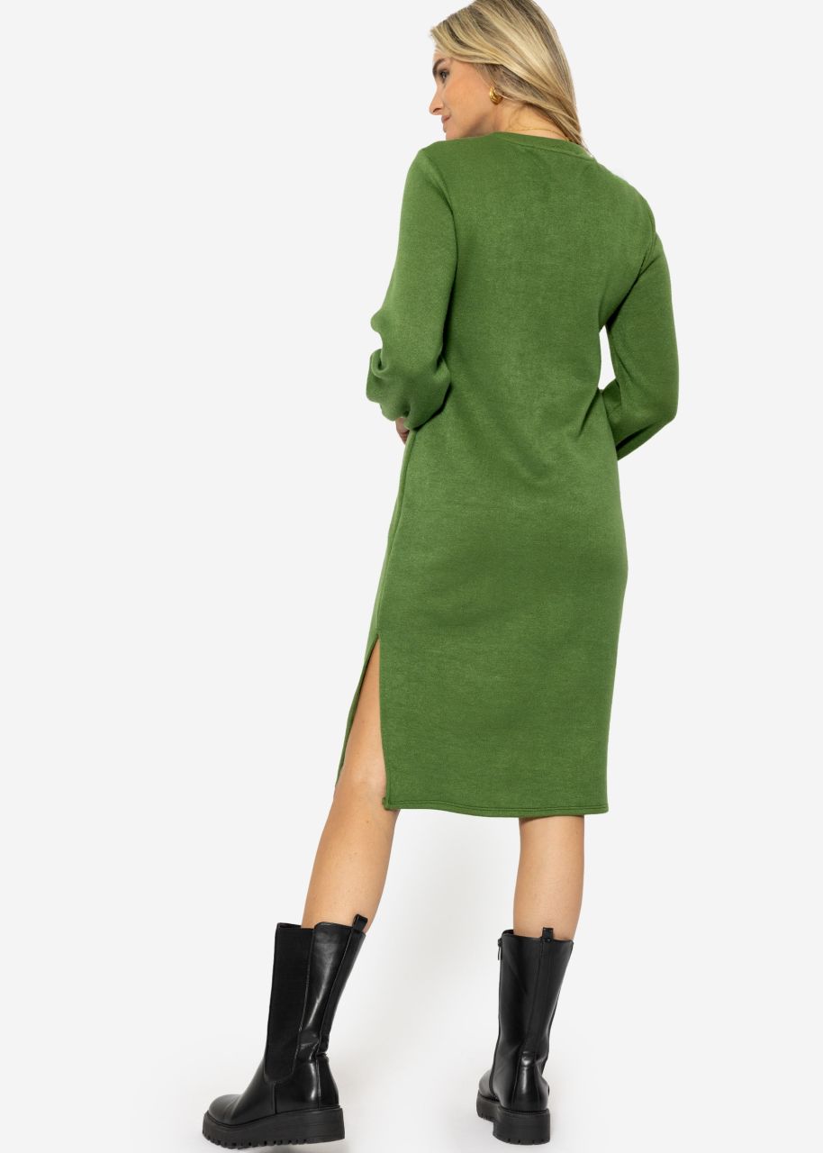 Super soft jersey dress in midi length - green