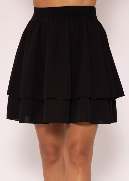 Flounces skirt, black