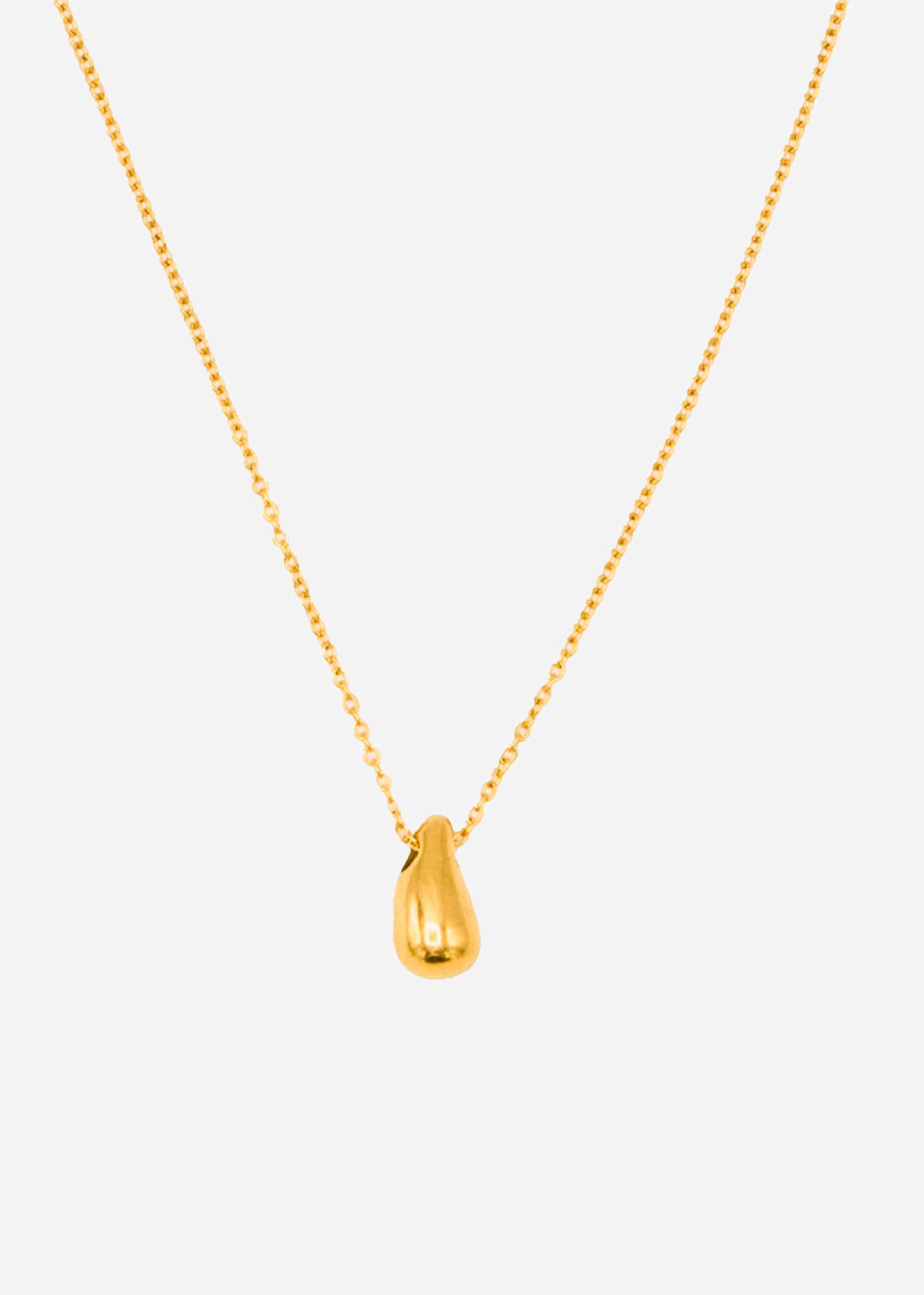 Necklace with small drop pendant - gold