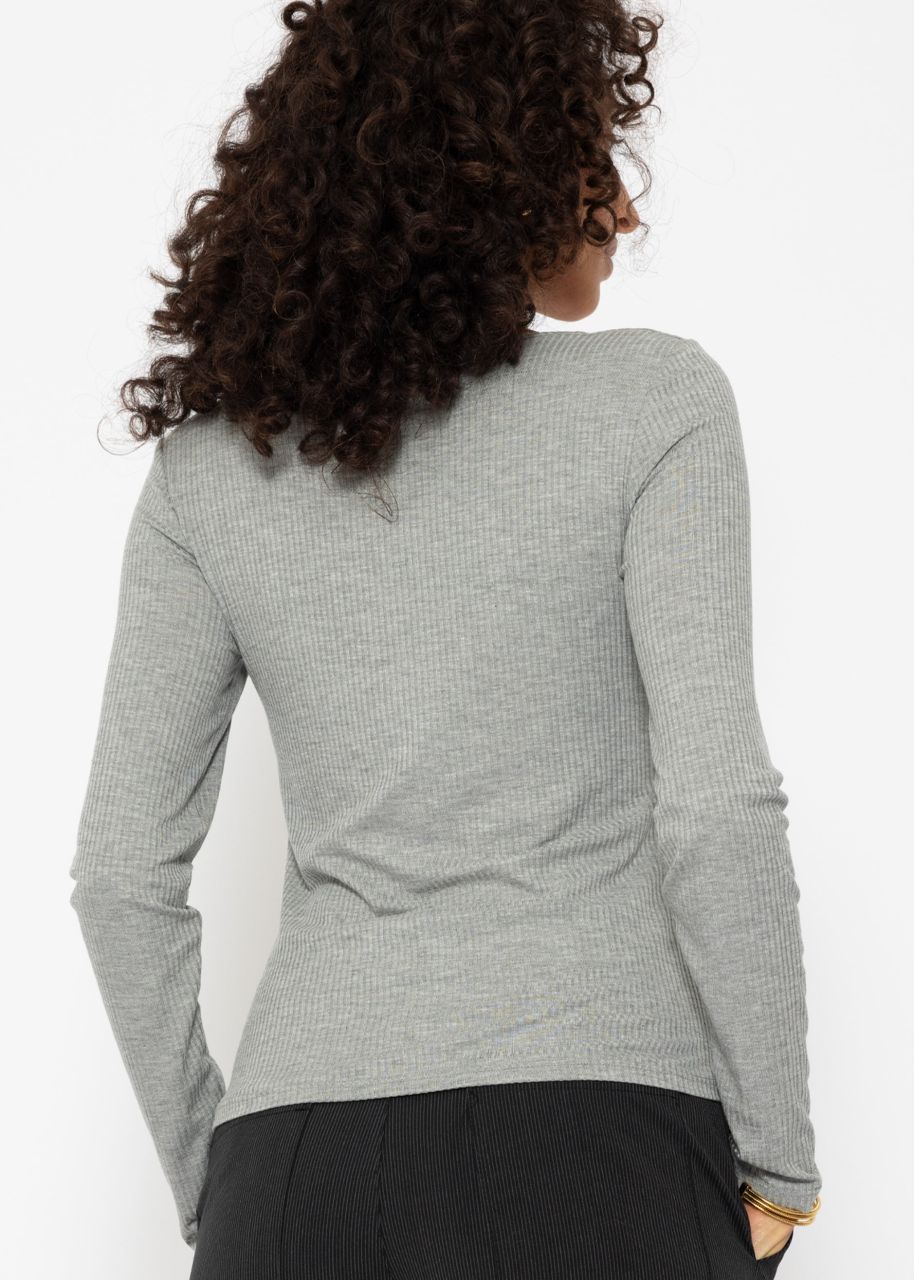 Ribbed long sleeve shirt - light grey