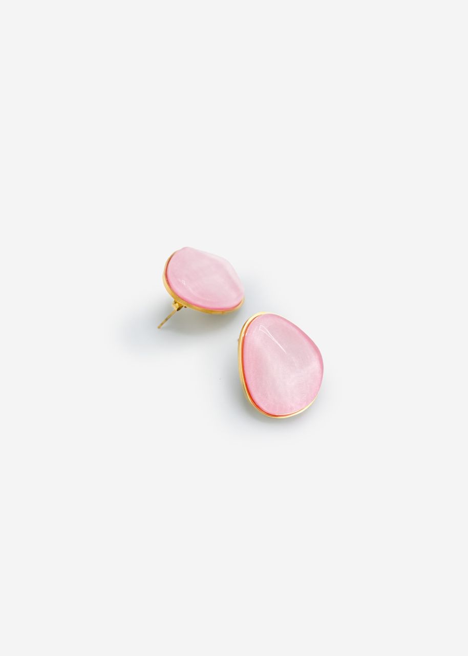 Ohrstecker mit rosa Schmuckstein - gold