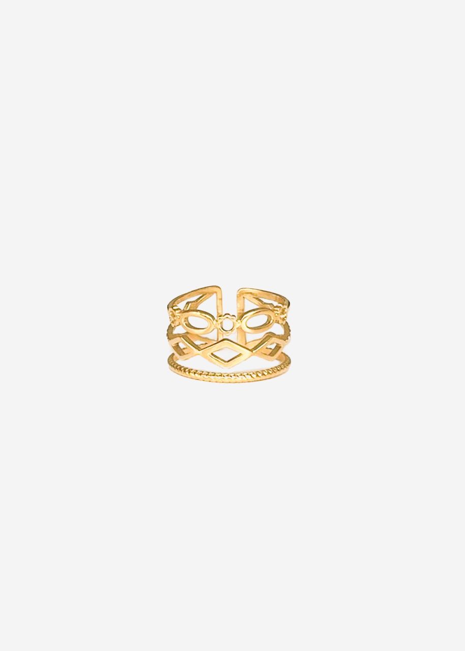 Three-piece ring, gold