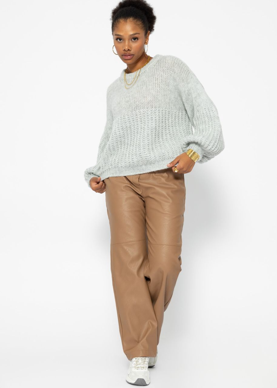 Gray sweater khaki pants best sale