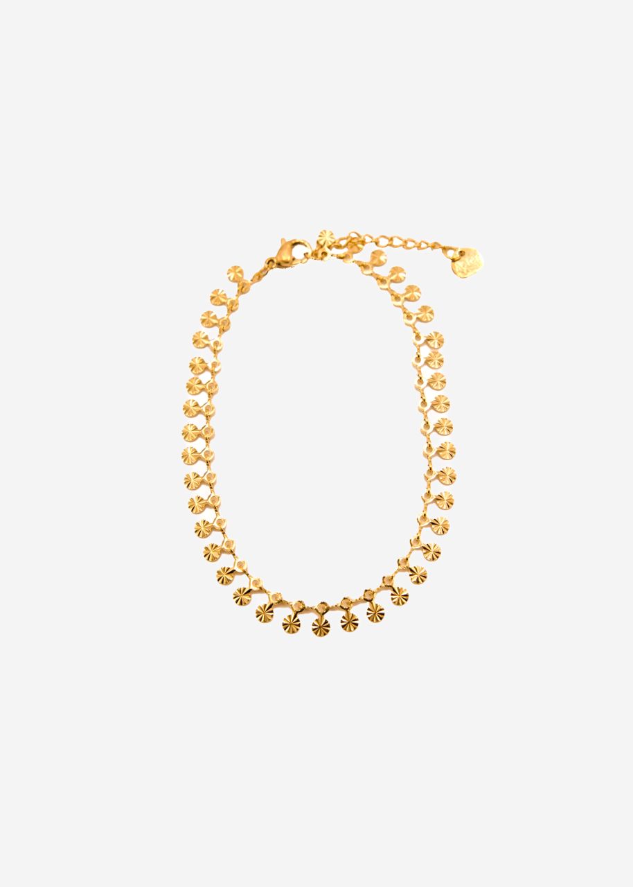 Bracelet with round plates - gold