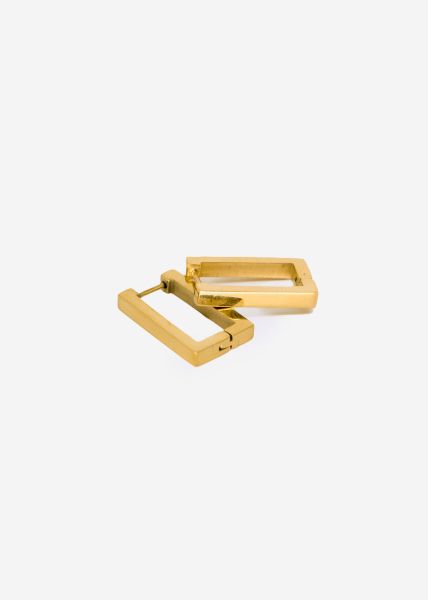 Delicate square creoles, gold