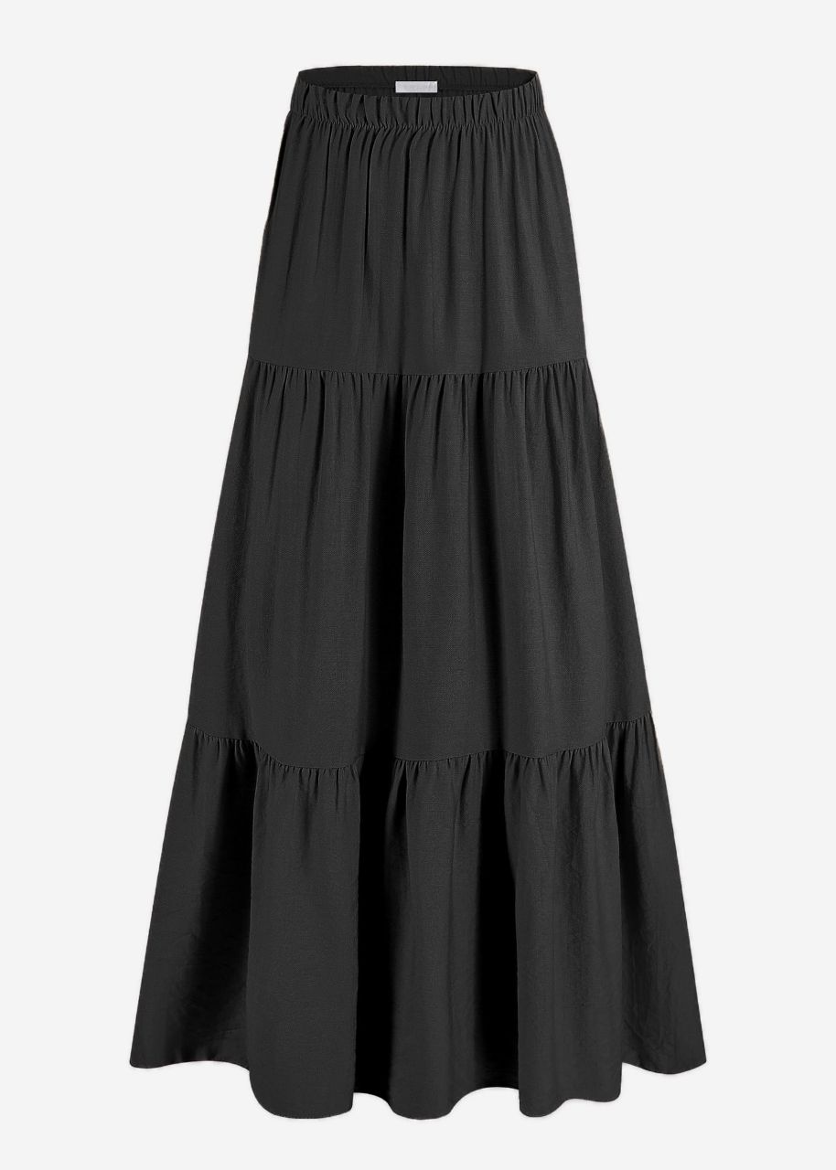 Maxi flounce skirt - black