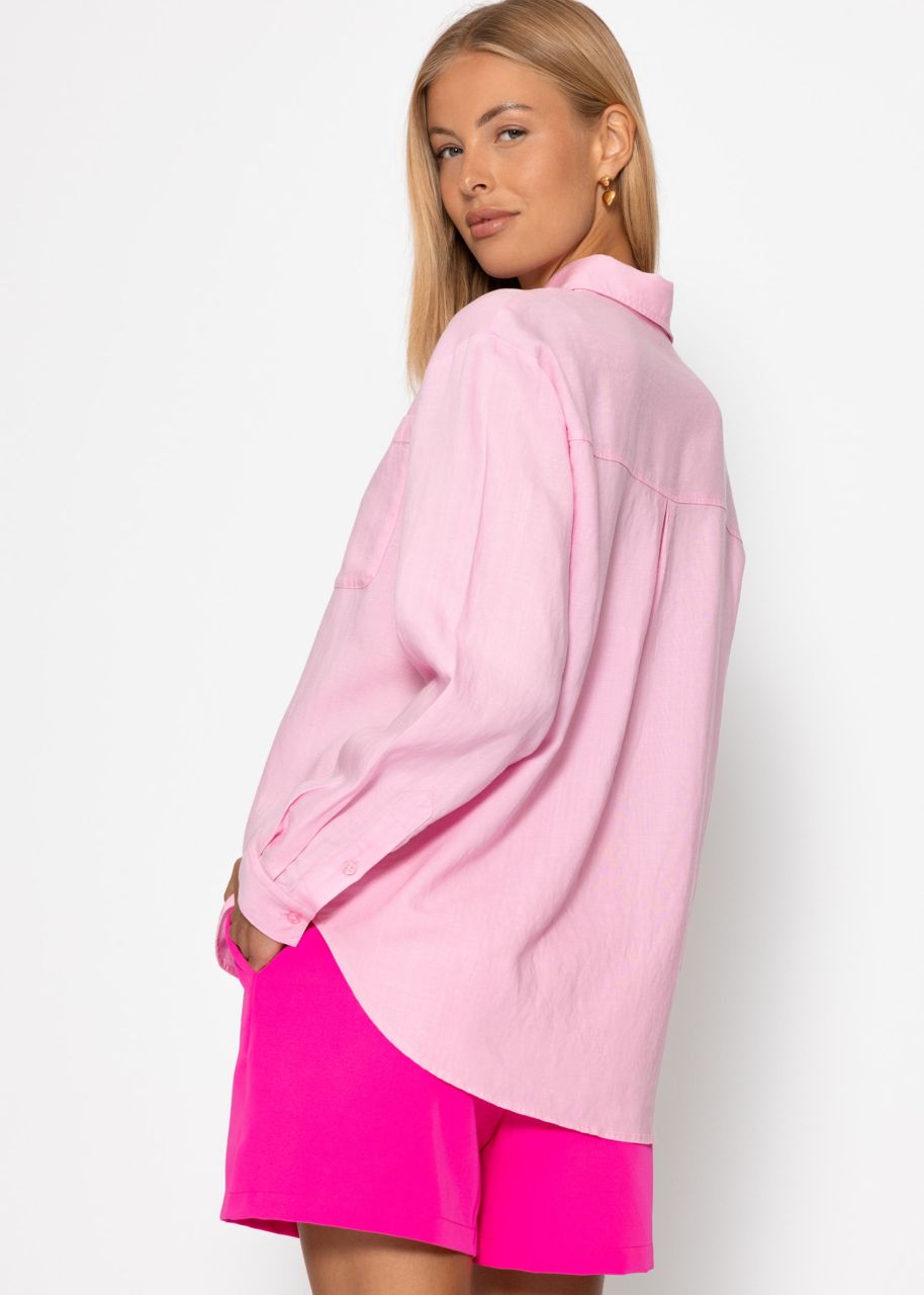 Linen shirt blouse - pink