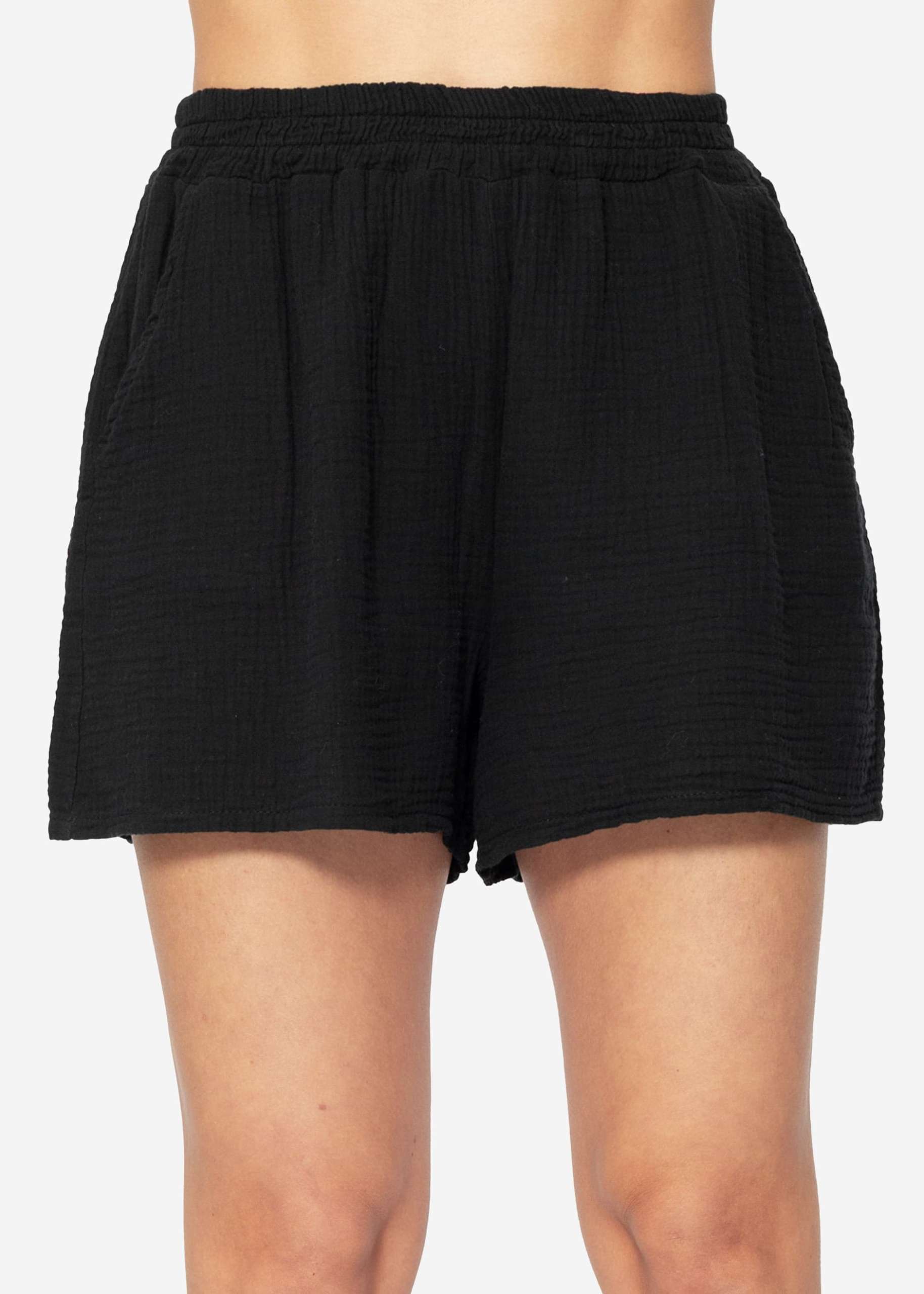Muslin shorts, black