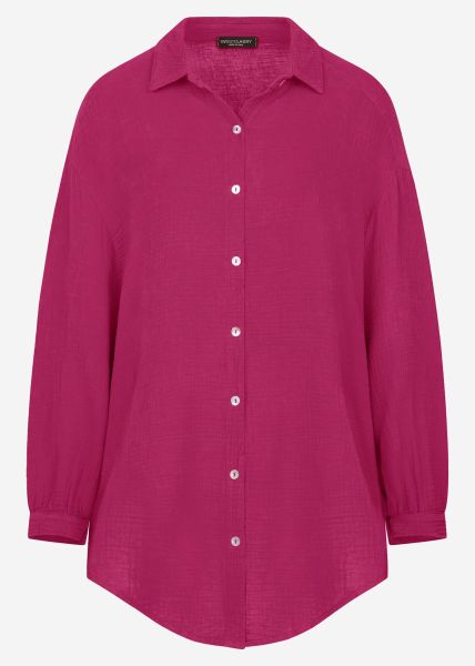Muslin blouse oversize, fuchsia