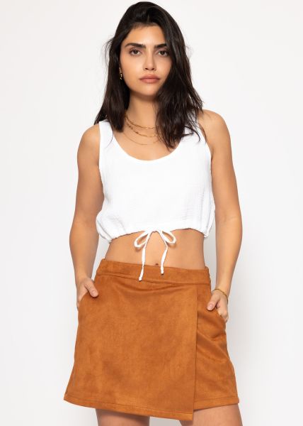 Muslin top with drawstring - white