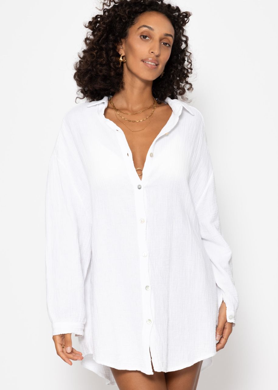 Muslin blouse oversize, white