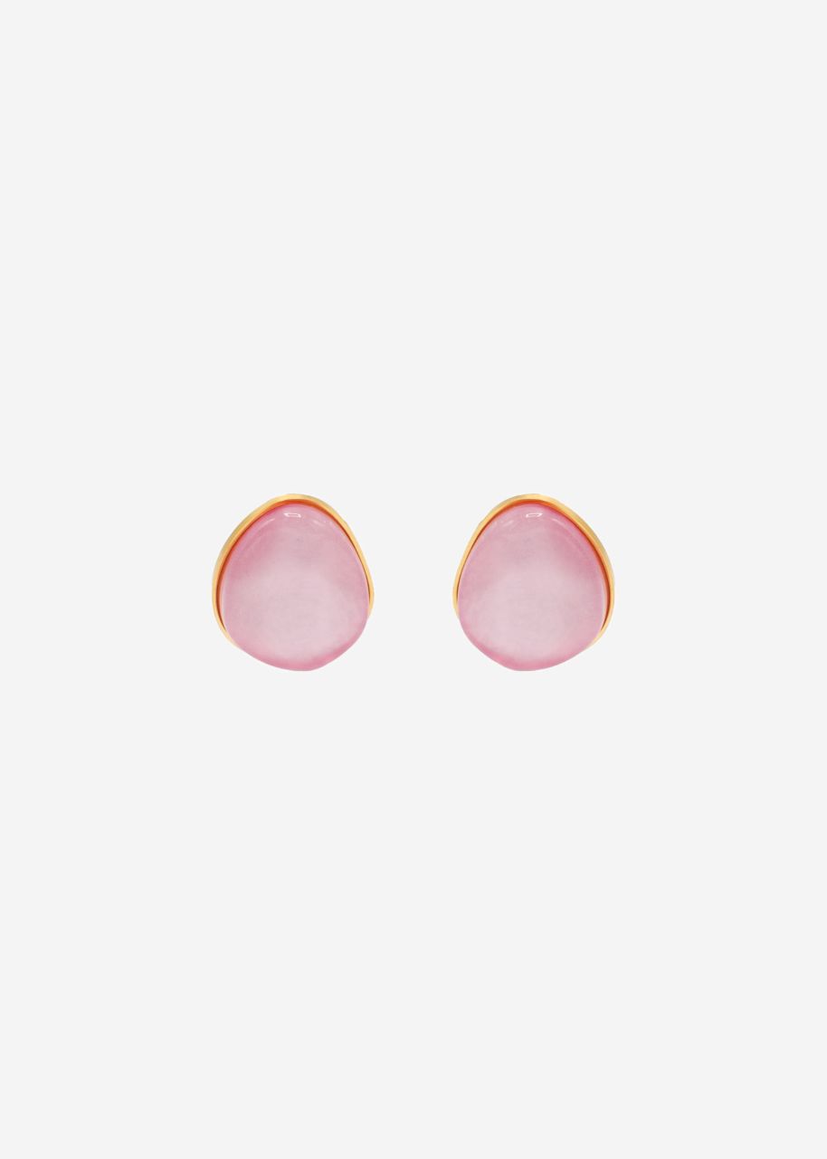 Ohrstecker mit rosa Schmuckstein - gold