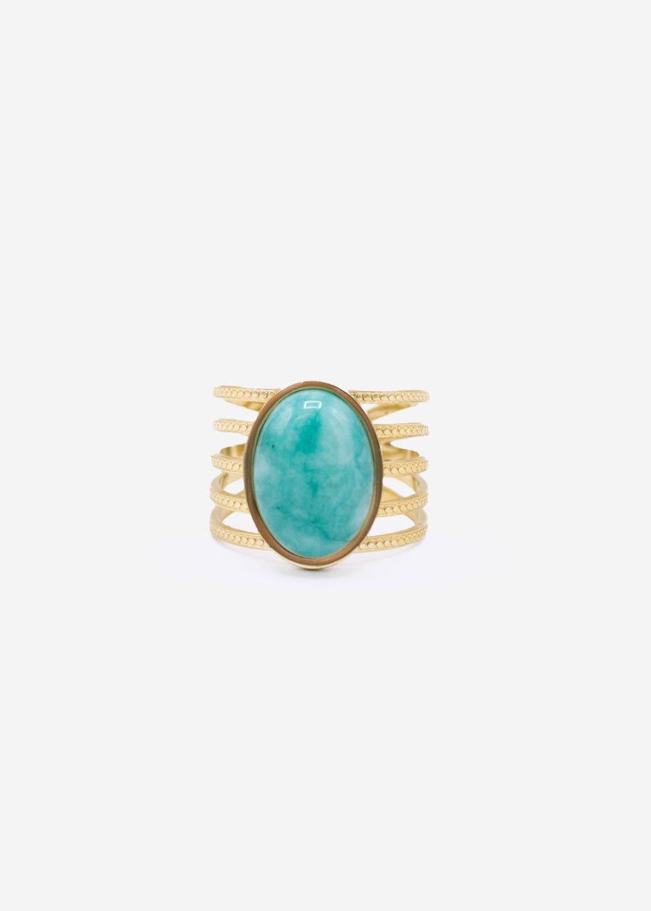 Ring with amazonite stone, gold