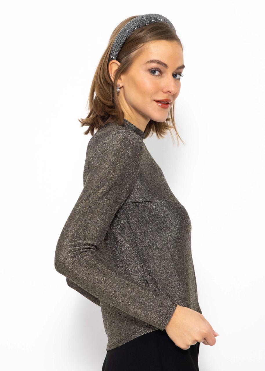 Glitter long sleeve shirt - silver