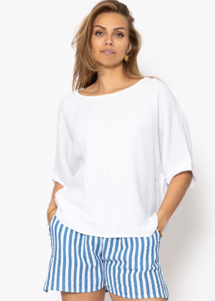 Casual muslin shirt - white