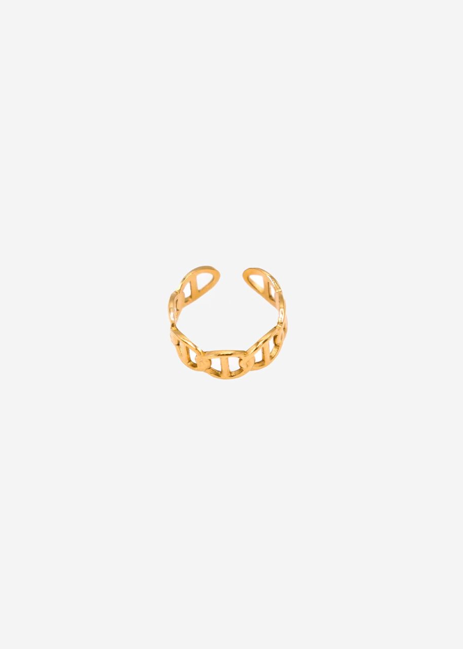 Ring with round pattern, gold