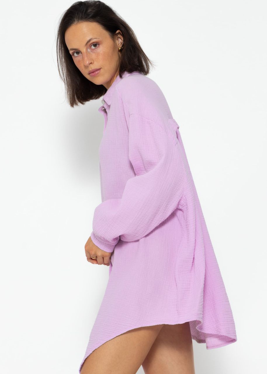 Muslin blouse oversize, lilac
