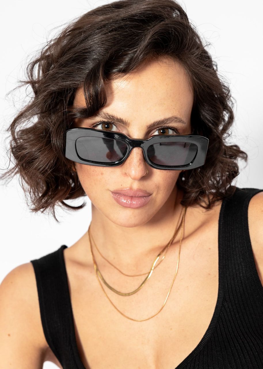 Sunglasses with wide temples - black