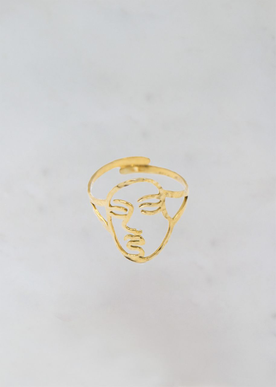 Ring &quot;FACE&quot;, gold