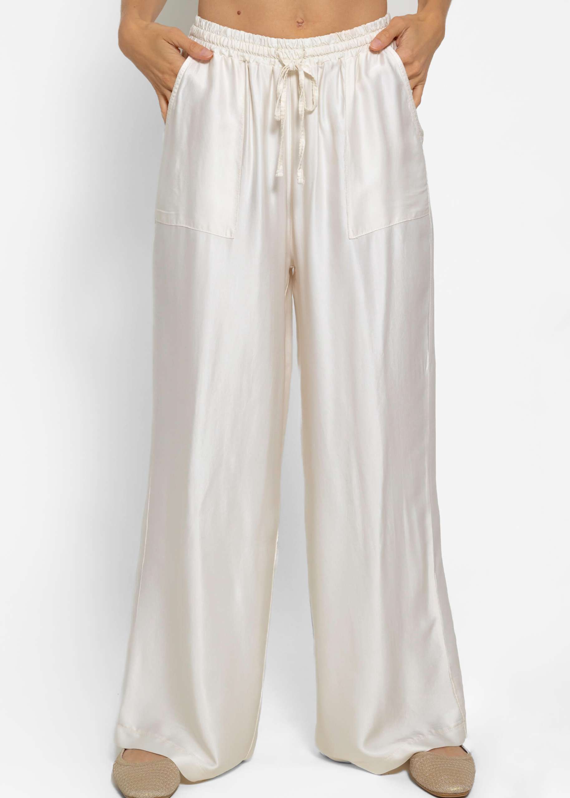 Satin pants - offwhite