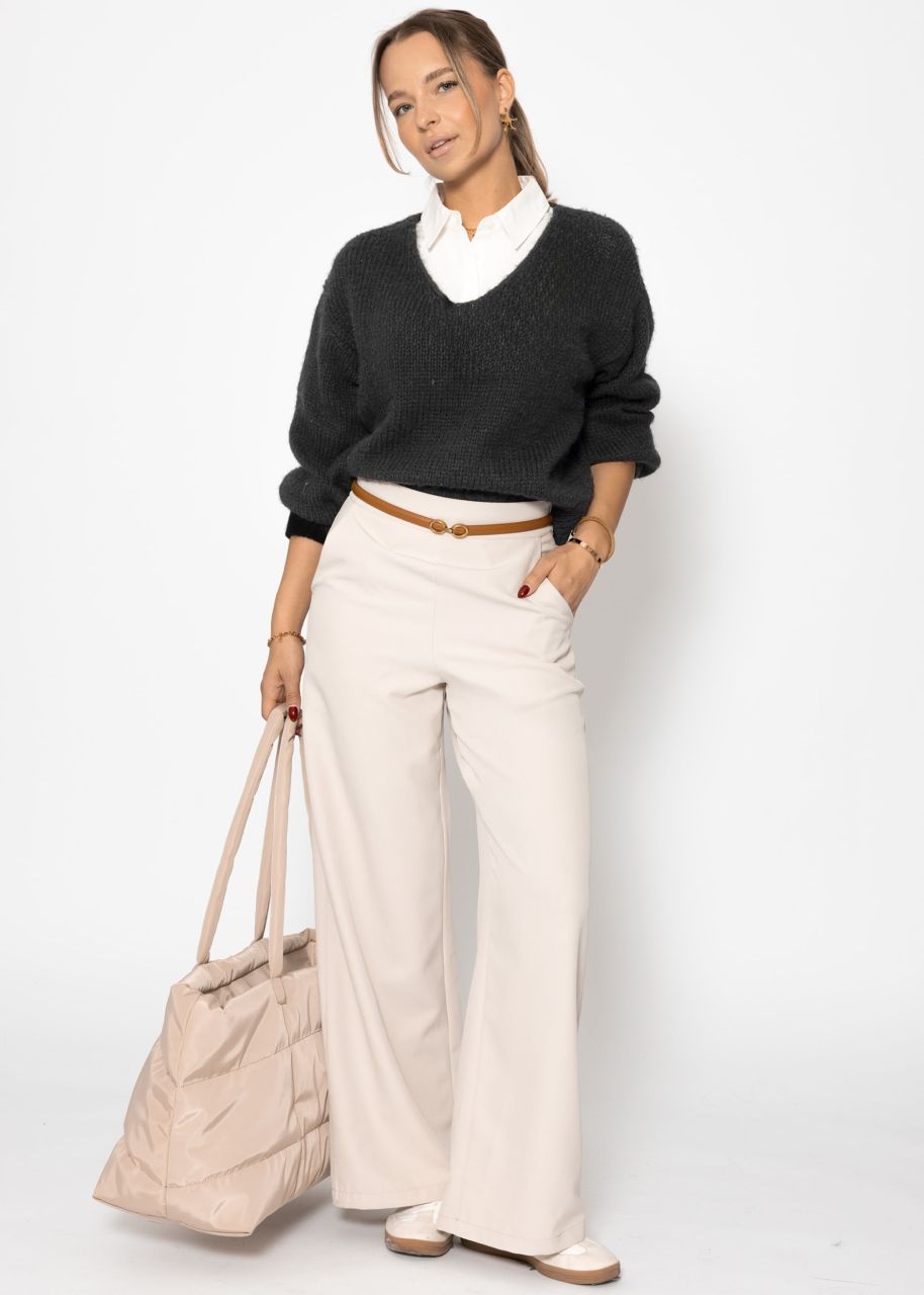 V-neck jumper - black