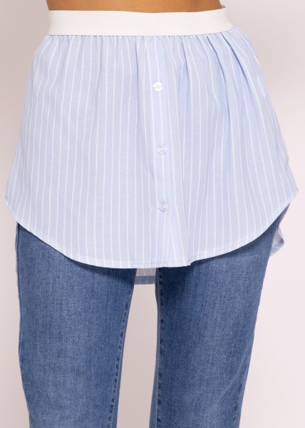 Blouse skirt, striped, blue-white