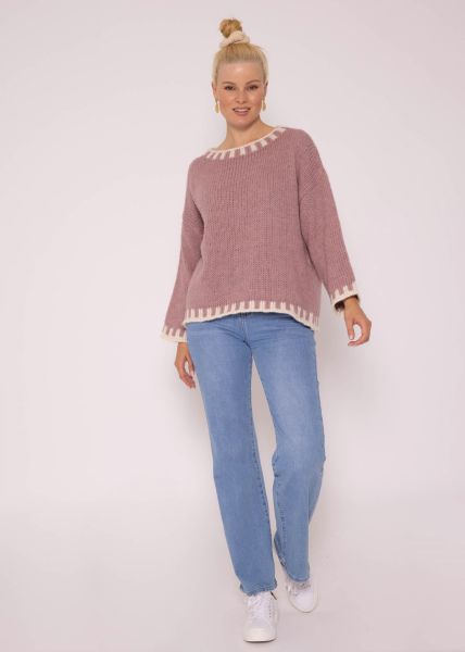 Jumper with offwhite details, pink