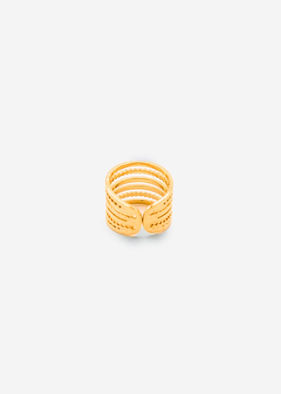 Stacking ring with different structure - gold