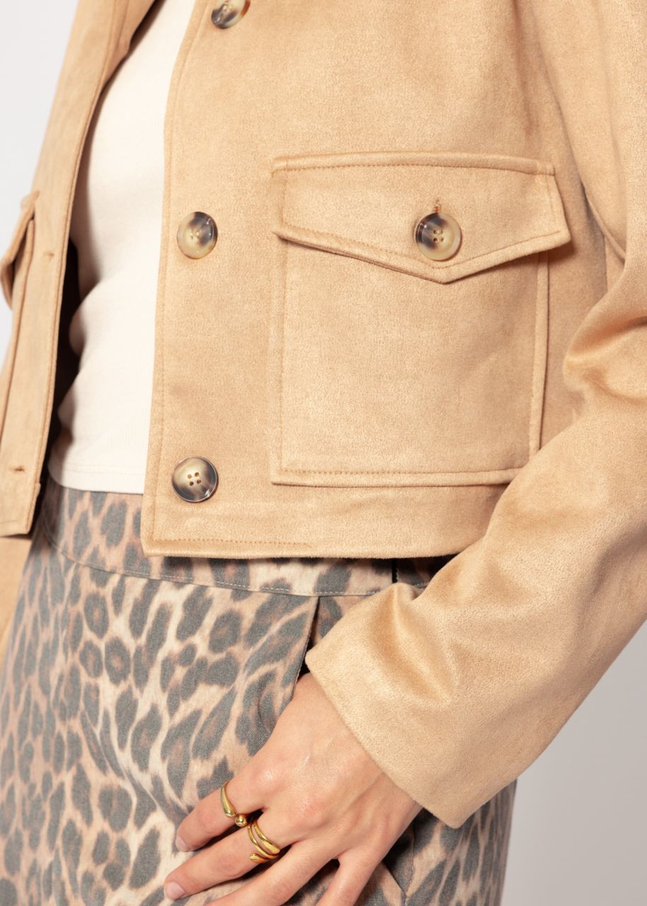 Suede-look jacket - beige